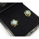 A pair of doublet opal set ear studs