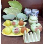 A collection of Carlton ware including cruets,