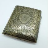 A silver cigarette case, 84.