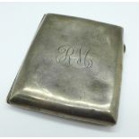 A silver cigarette case, 89.