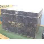 A Masonic trunk, marked Milton Lodge, No.