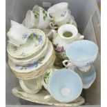 Decorative teawares, Colclough, Hammersley, Royal Standard, Royal Albert, etc.