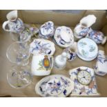 A collection of Mason's china, three Babycham glasses, etc.