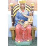 A chalk figure of a Saint with The Holy Child, 63cm,