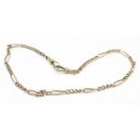 A yellow metal chain, (clip marked 9ct),