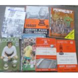 Football programmes including Nottingham Forest and Notts County and League Football publications