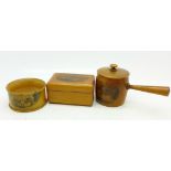 Three Mauchline ware items, Eastbourne,