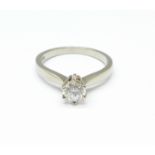 An 18ct white gold, diamond solitaire ring, 3.