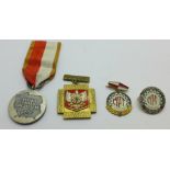 Two Polish medals and two badges