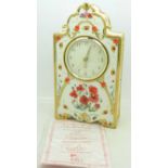 The Flanders Fields Heirloom clock, with certificate,