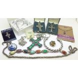 White metal jewellery, etc.