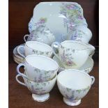 A Foley china tea service, six setting,