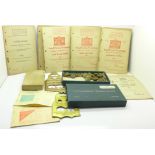 WWII military booklets including Small Arms Training, a George VI military bible, etc.