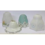 Four glass lamp shades