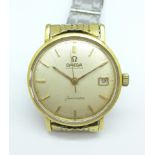 A gentleman's 18ct gold cased Omega Seamaster automatic date wristwatch,