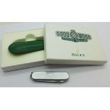 A Rolex pocket knife with pouch and box marked Goodwood Revival Meeting