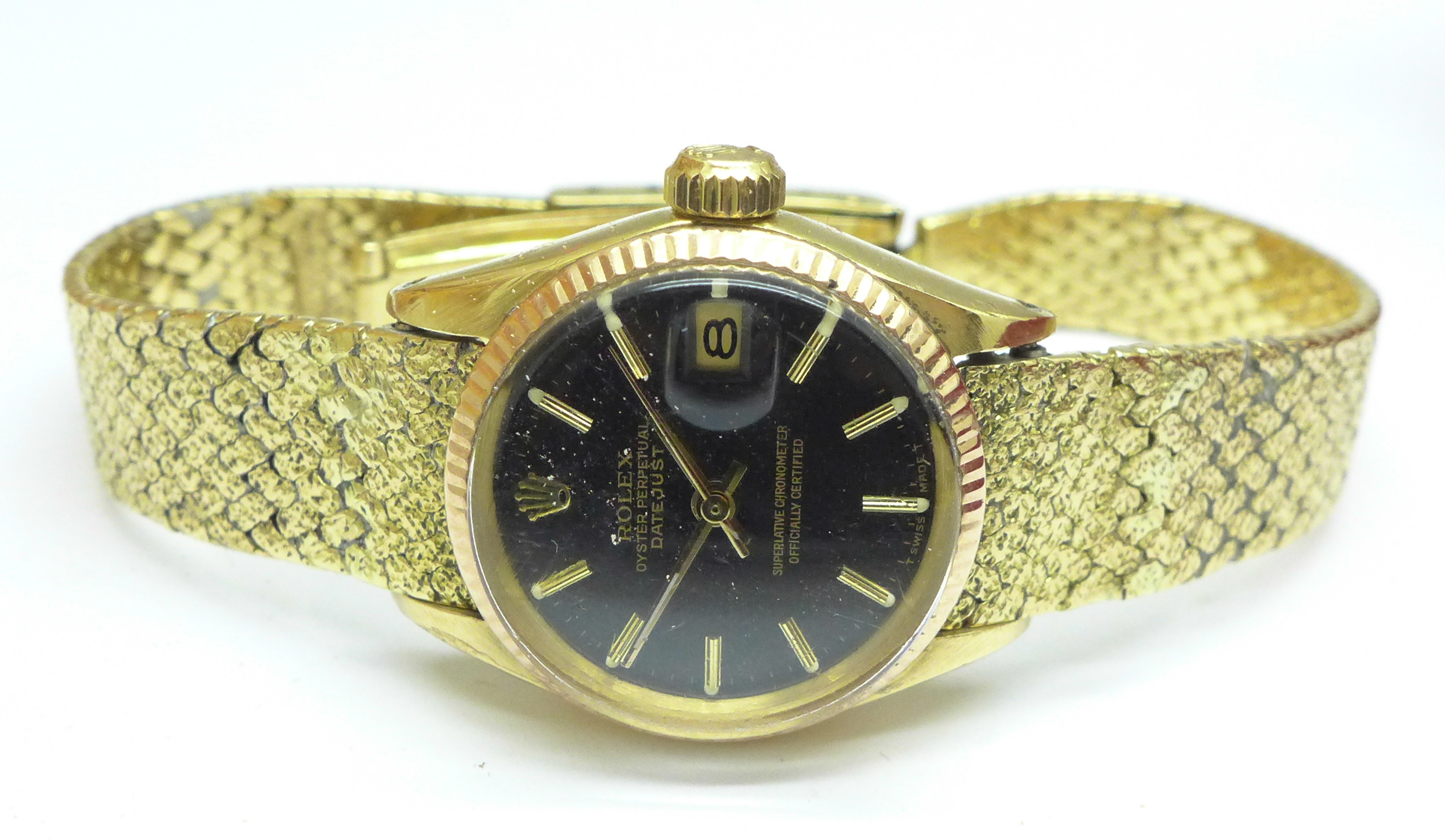 A lady's 18ct gold cased Rolex Oyster Perpetual Datejust wristwatch on an 18ct gold Rolex bracelet - Image 3 of 11