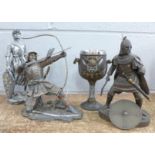 A Heredities Sir Kay figure, a Samurai figure,