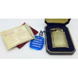 A silver Ronson lighter in original box with instructions