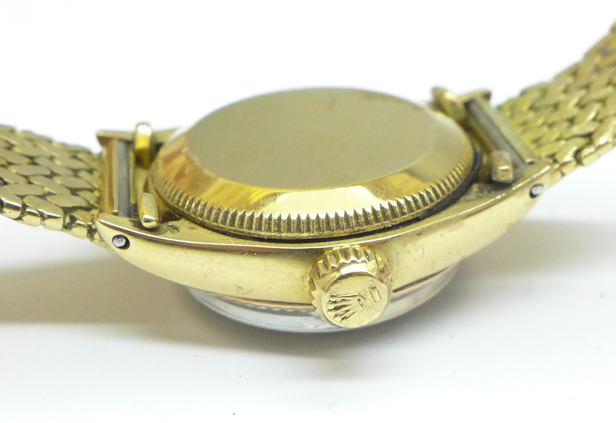 A lady's 18ct gold cased Rolex Oyster Perpetual Datejust wristwatch on an 18ct gold Rolex bracelet - Image 4 of 11