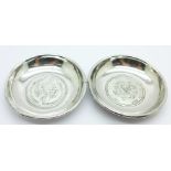 Two white metal trays,