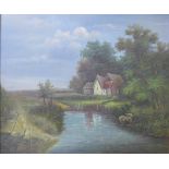 A pair of rural landscapes, oil on canvas, framed,