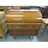 A Swedish teak cylinder bureau