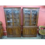 A pair of mahogany bookcases