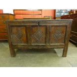 A William III carved oak coffer