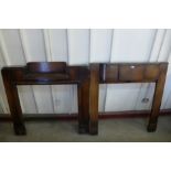 Two Art Deco oak chimney-pieces