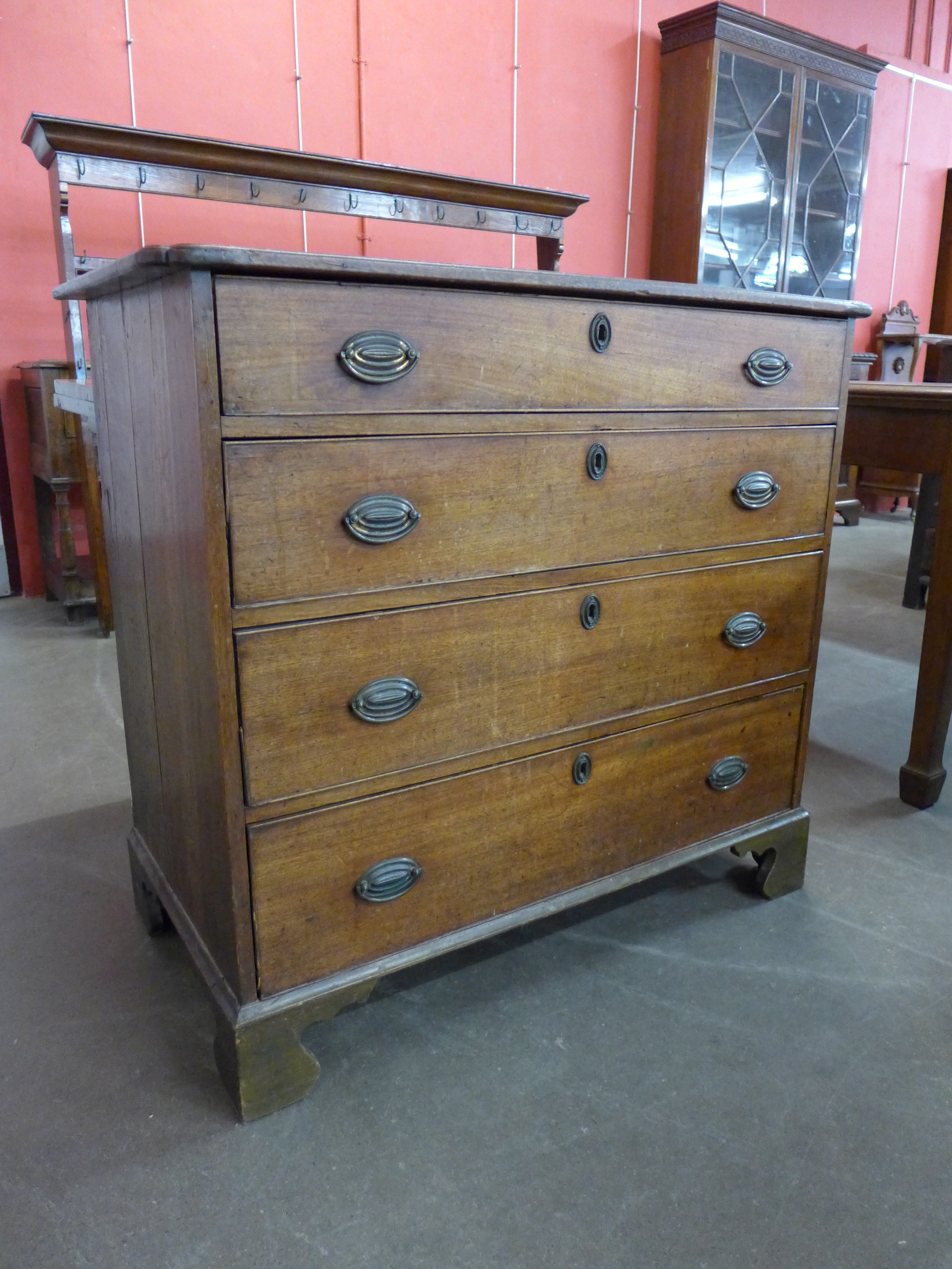 A George III mahogany chest of drawers