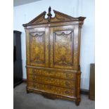 An 18th Century Dutch walnut and marquetry inlaid cabinet