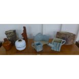 Assorted studio pottery