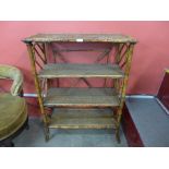 A Victorian Aesthetic Movement bamboo open bookcase
