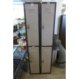 A pair of double metal lockers