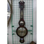 A 19th Century inlaid mahogany banjo barometer