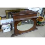 An early 20th Century mahogany overmantel mirror