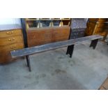 A Victorian pine bench