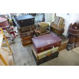 Assorted wooden boxes and assorted vintage cases