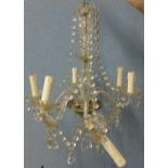 A Victorian style glass droplet chandelier