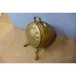 A Victorian brass coal scuttle