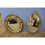 Two gilt framed mirrors