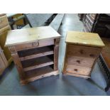 Two pine bedside tables