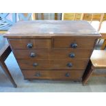 A Victorian pine chest of drawers