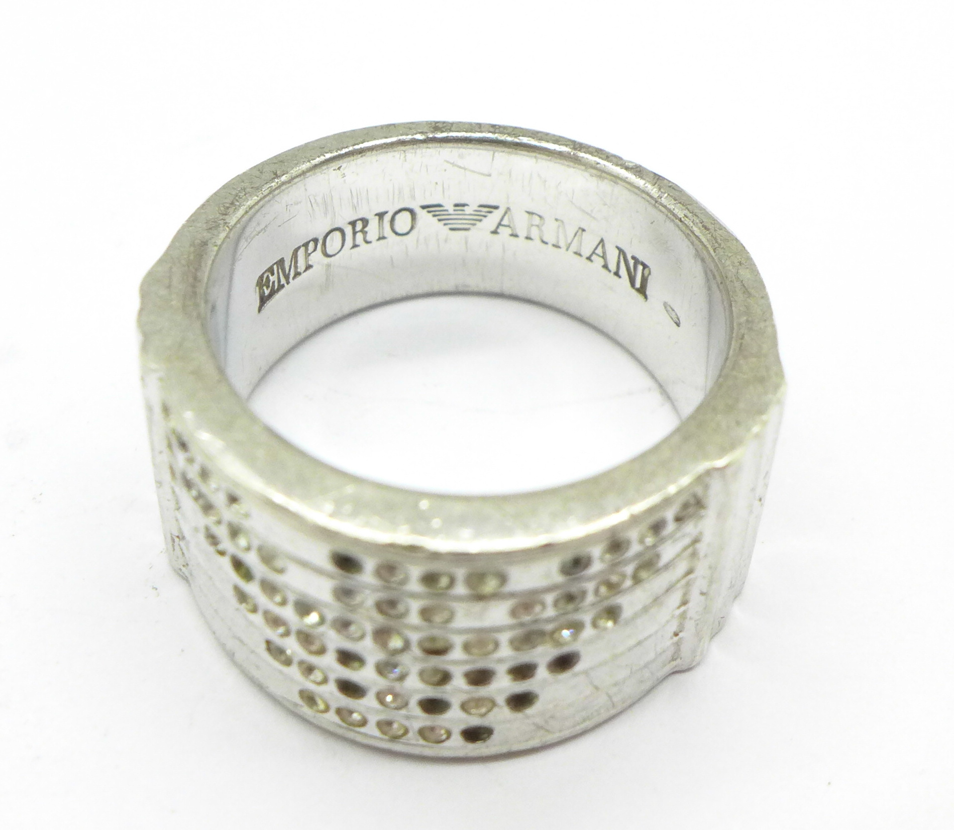 A silver Emporio Armani ring, a/f, - Image 2 of 2