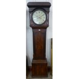 A 19th Century inlaid oak 8-day longcase clock