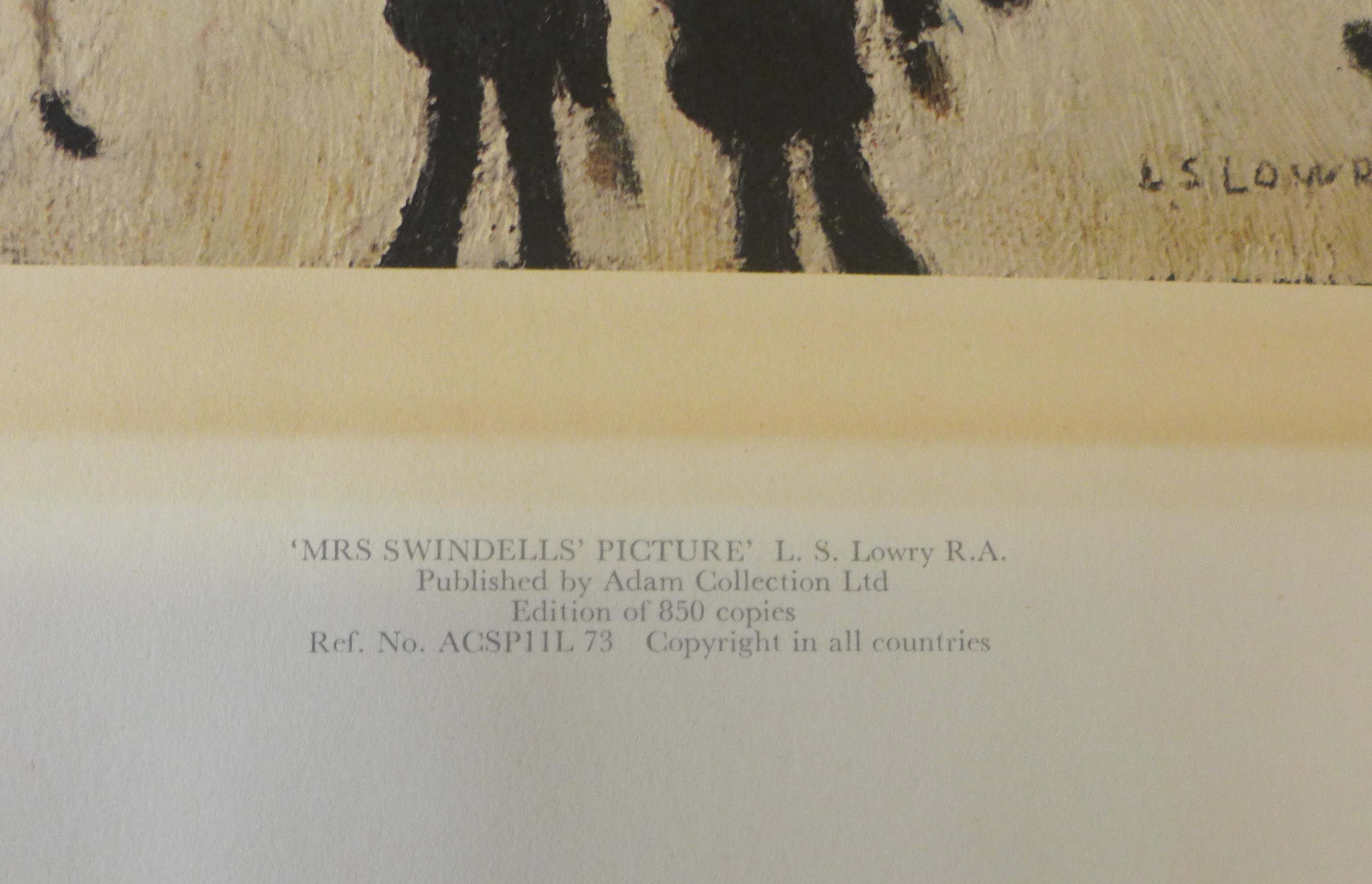 Laurence Stephen Lowry RA (1887 - 1976), Mrs Swindells' Picture, signed colour print, - Image 6 of 7