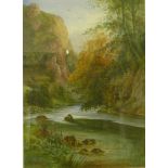 John Thorley, pair of Peak District landscapes, watercolour, dated 1896, 56m x 40cms,