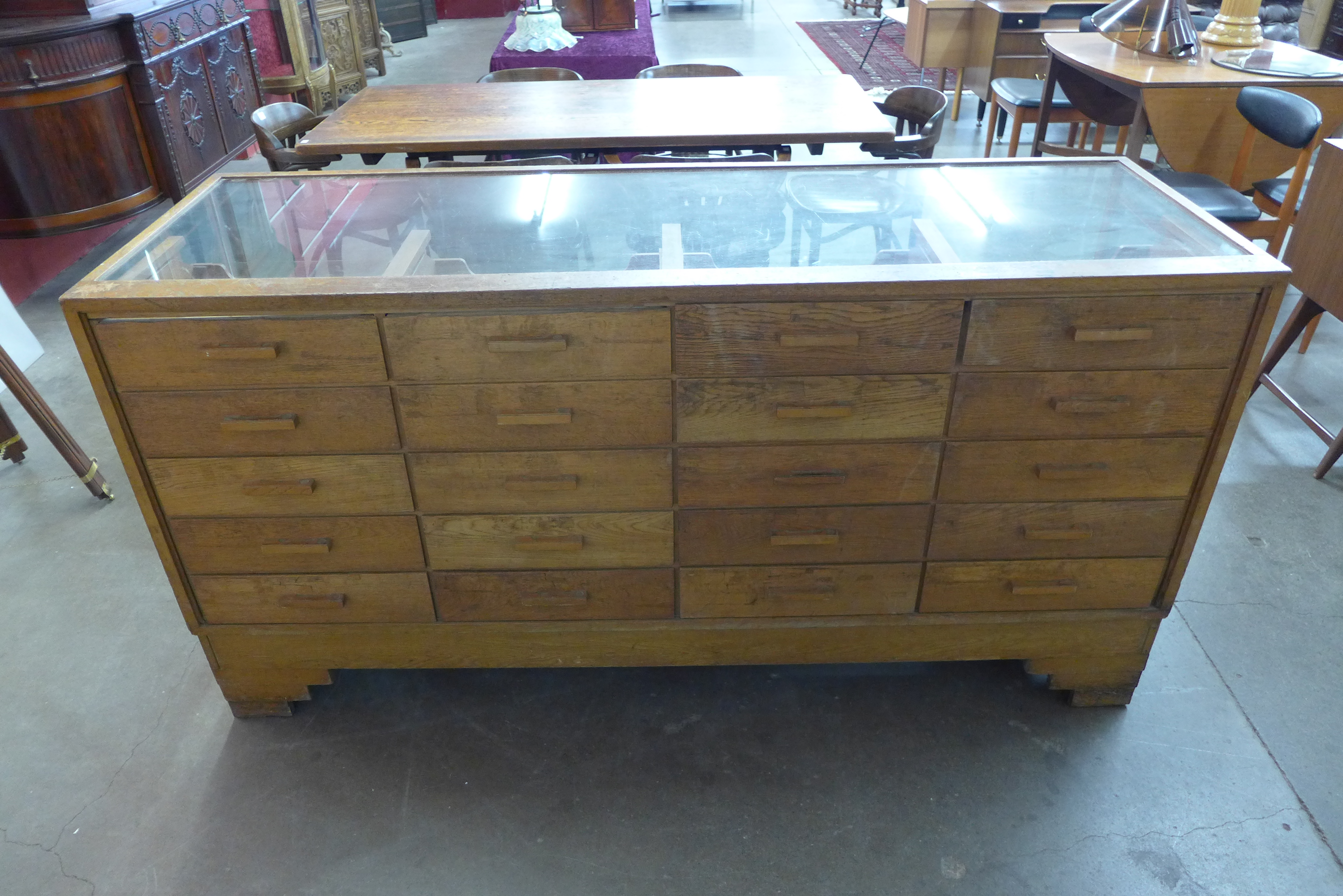 An early/mid 20th Century oak haberdashery shop cabinet, made by Dudley & Co. Ltd. - Image 3 of 3