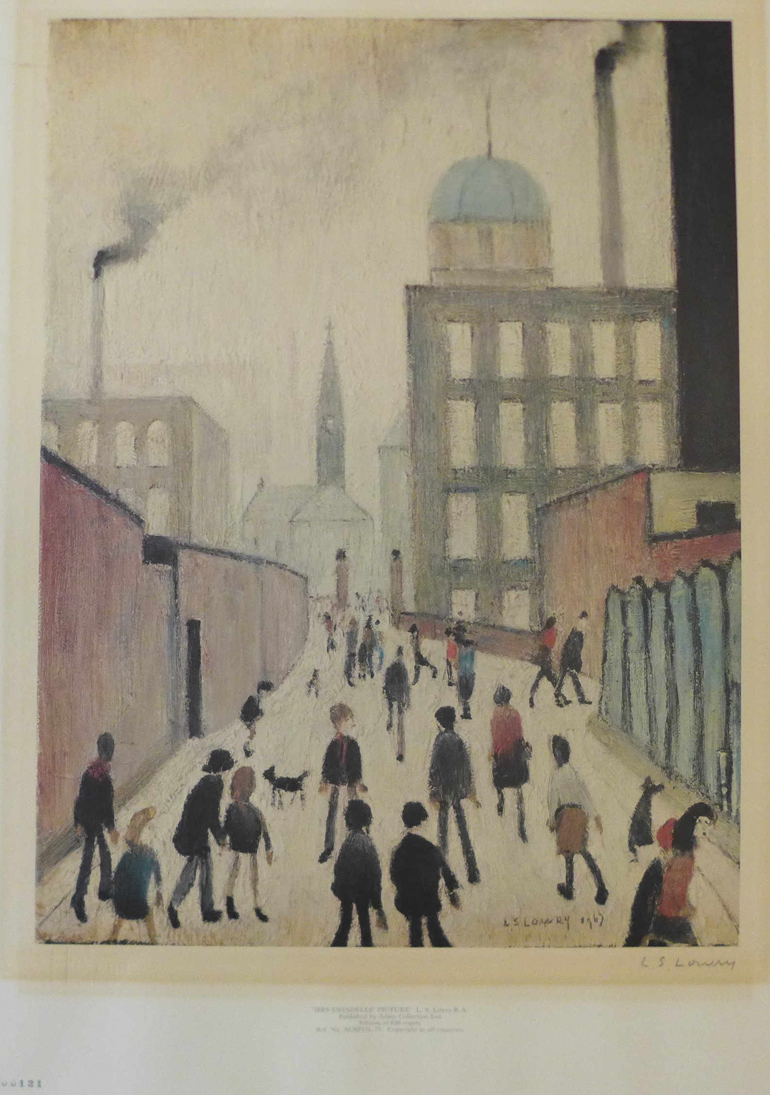 Laurence Stephen Lowry RA (1887 - 1976), Mrs Swindells' Picture, signed colour print, - Image 2 of 7